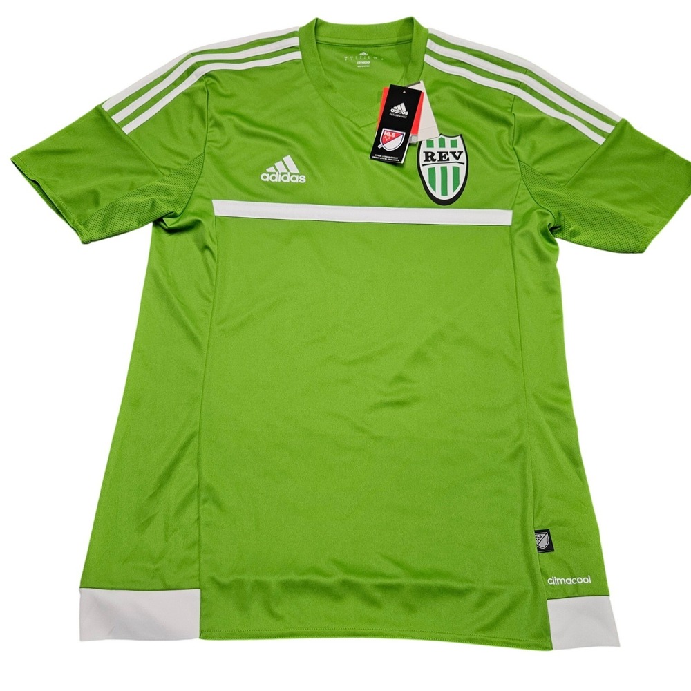 New England Revolution Soccer Jersey S Adidas Green Kit MLS Match Team Gear‎